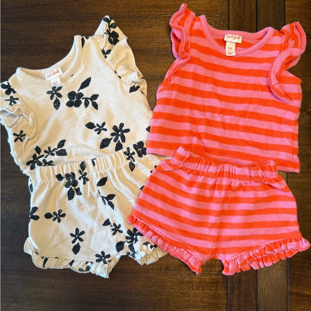 Cat & Jack Baby Girl Sets - Floral and Striped